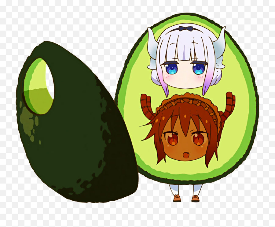 Transparent Dragon Avocado Miss Kobayashiu0027s Maid - Miss Dragon Maid Chibis Png,Kanna Kamui Png