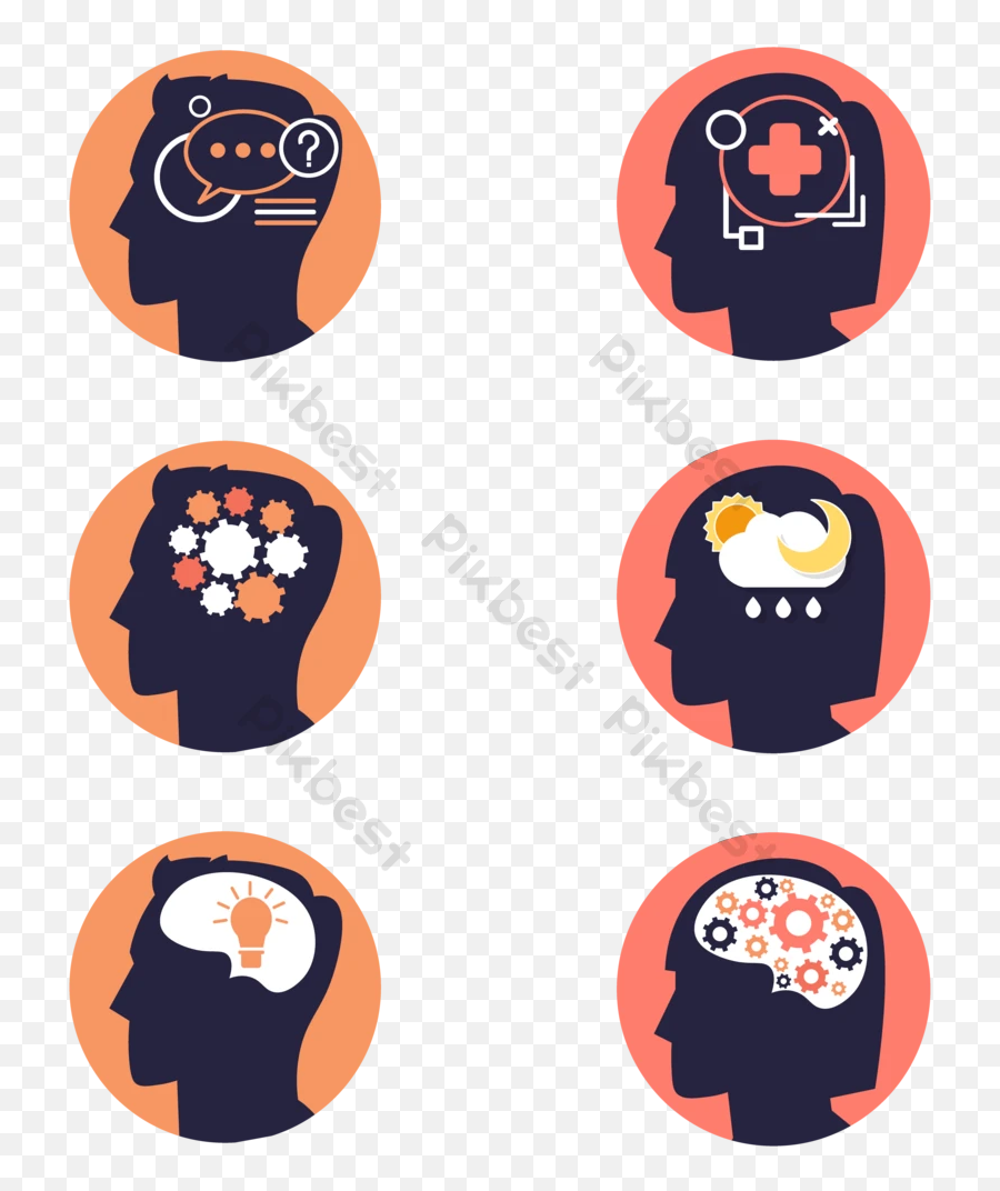 Mental Health Idea Elements Png Images Ai Free Download Icon