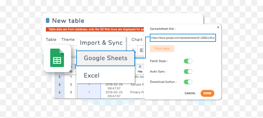 Import And Synchronize Google Sheets Data With A Wordpress Table - Vertical Png,Google Sheets Icon File
