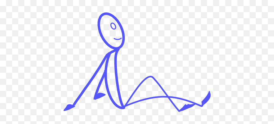 Blue Stickman Sitting Back Clip Art - Vector Draw A Stick Figure Sitting Down Png,Person Sitting Back Png