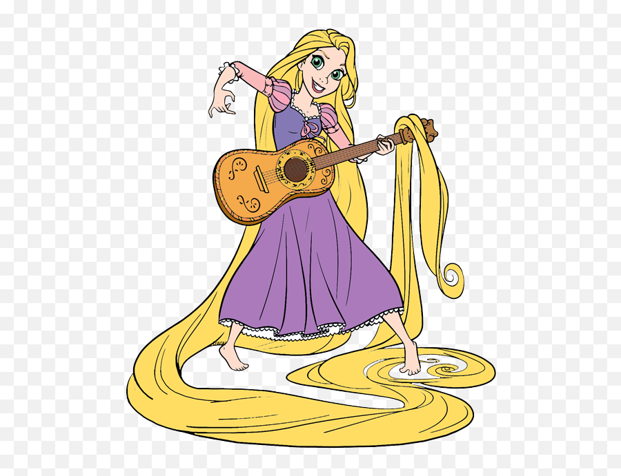 Tangled Cartoon Wallpapers Clipart 50 Stunning Cliparts - Rapunzel With A Guitar Png,Cartoon Guitar Png