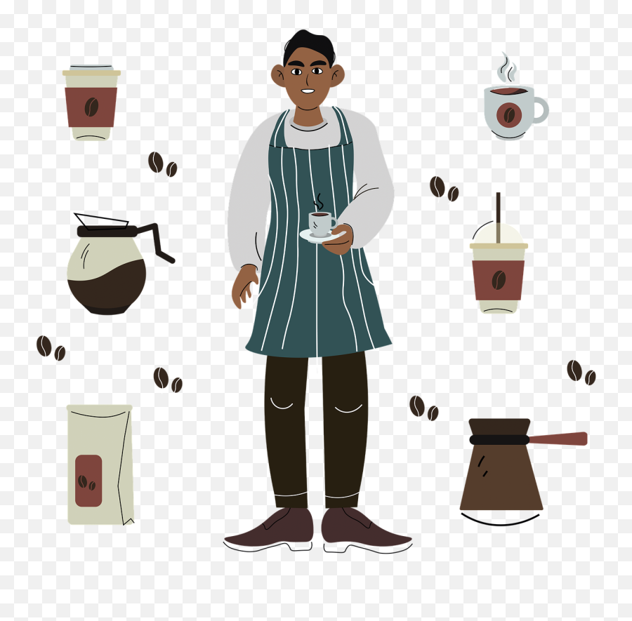 Coffee Set Of Elements Cup - Free Image On Pixabay Barista Png,Barista Png