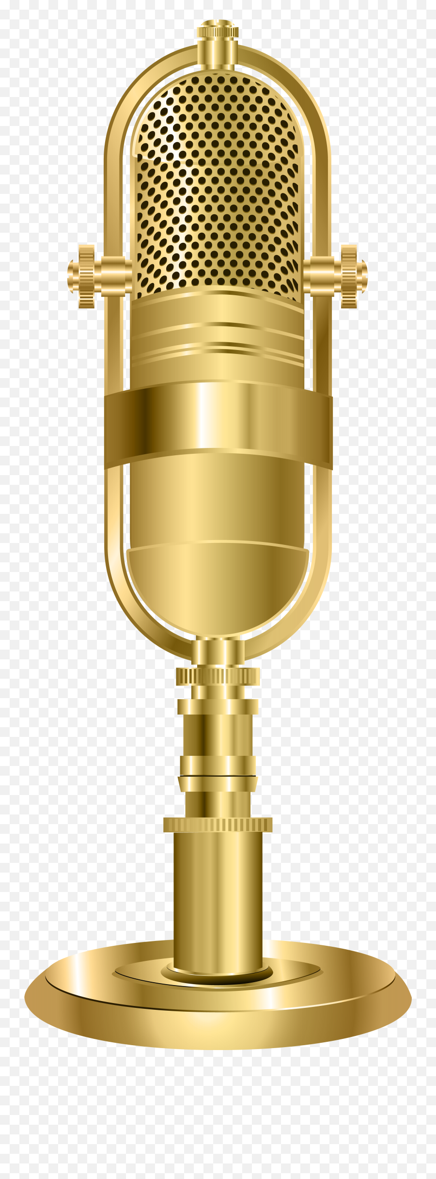 Microphone Clipart Recording Studio Mic - Transparent Background Gold Microphone Png,Recording Transparent Png
