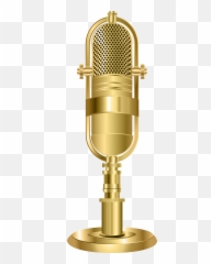 Microphone Clipart Recording Studio Mic - Transparent Background Gold png