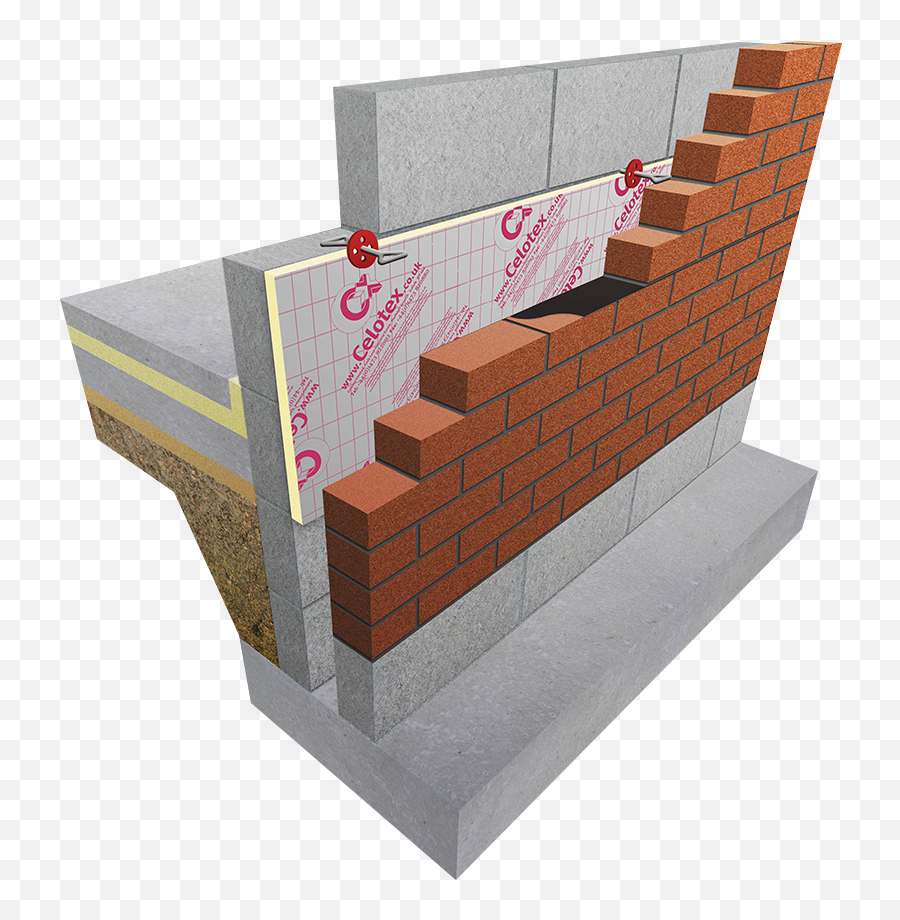 Insulation For Masonry Partial Fill Cavity Walls - Cavity Wall Insulation Boards Png,Brick Wall Transparent