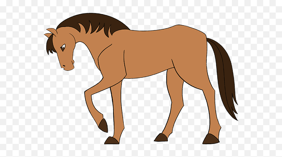 Horses Clipart Simple Transparent Free For - Horse Drawing Easy With Colour Png,Cartoon Horse Png