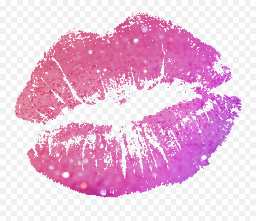Love Kiss Glitter Glitterlips Pink - Transparent Background Kiss Mark Png,Lipstick Kiss Png
