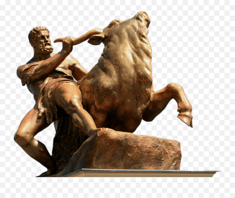 Heracles Fighting A Bull Transparent Png - Stickpng Hercules Greek Mythology Transparent Png,Bull Transparent Background