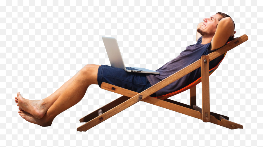 Man Sitting In Chair Png - People Beach Chair Png,Person Sitting In Chair Png