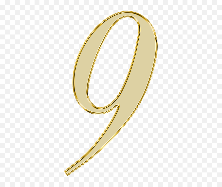 Number 9 Nine - Number 9 In Gold Png,9 Png