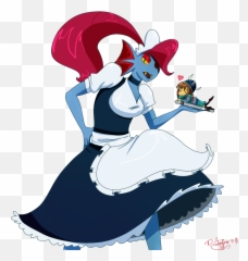 Image 29445 Artistakumanorobin Frisk Gameundertale Maid - Drawing Png,Undyne Transparent