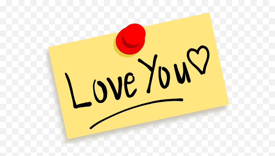 Thumbtack Note Love You Clip Art - Vector Clip Love You Clipart Png,I Love Png