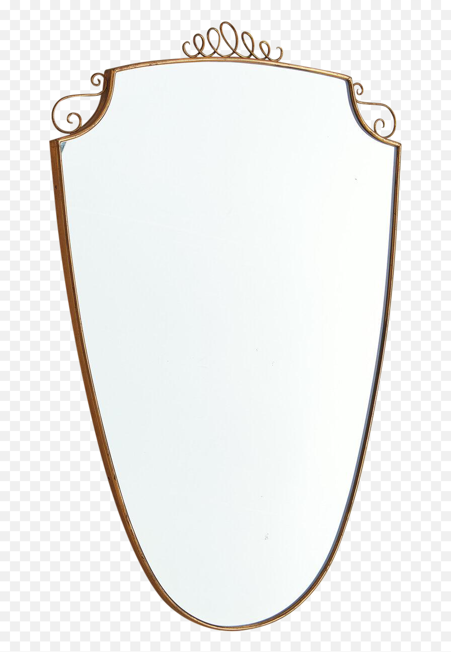 Brass Italian Mirror With Scroll Top In The Style Of Gio Ponti - Solid Png,Scroll To Top Icon