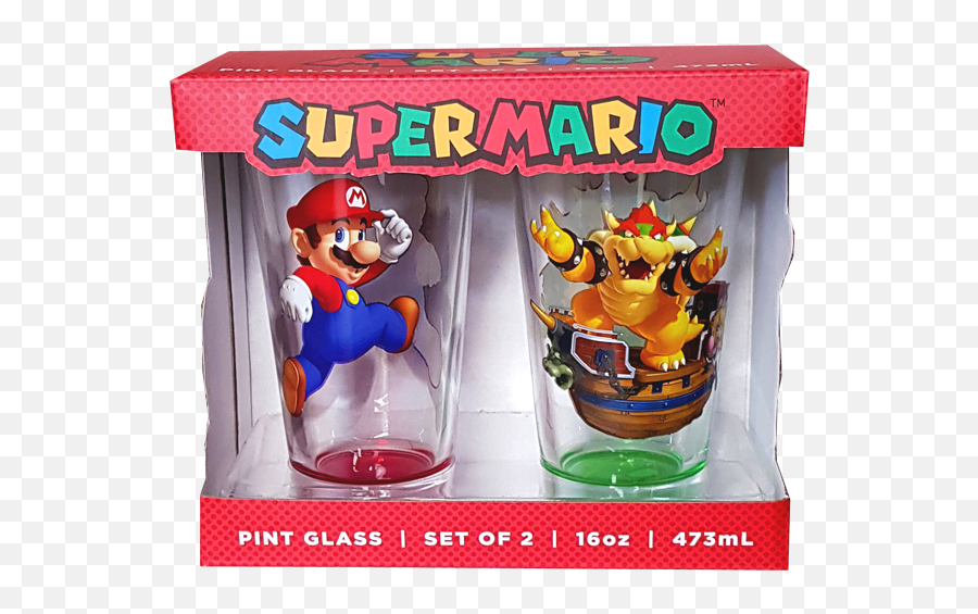 Super Mario Brothers - Pint Glass Set Of 2 Super Mario 3d Land Png,Mario Bros Png
