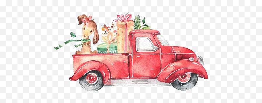 Cars Xmasretro Retro Xmas Pngstickers Png Watercolor - Invitations For Baby Shower Drive Through,Pink Car Png