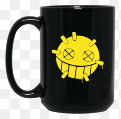 Overwatch Junkrat Smiley Spray 15 Oz Black Mug - Total Mayhem Overwatch Png,Junkrat Png