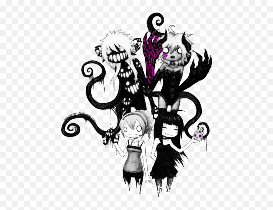 Scene Girl Drawing Pic Skill - Emo Chibi Drawings Png,Girl Drawing Png