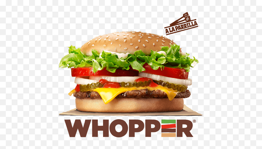 Download And King Whopper Sandwich Hamburger Fries - Burger King Png,Cheeseburger Png
