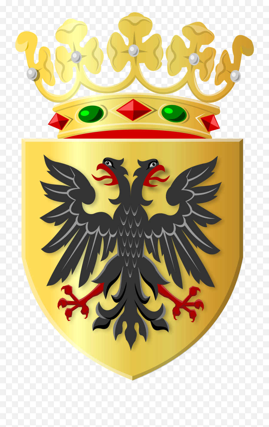 Filegolden Shield With Black Eagle And Golden Crownsvg - Gemeente Loppersum Png,Golden Crown Png