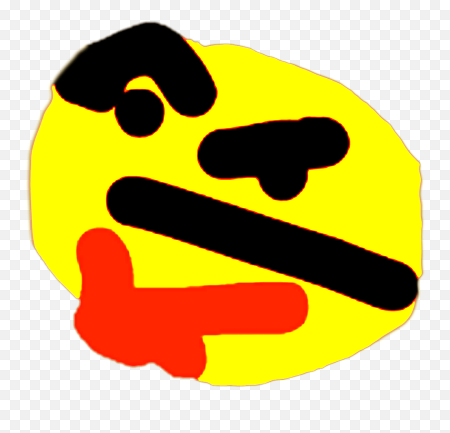 Download Emoji Hmm B Deepfry Deepfried Deepfriedmemes - Deep Fried Thinking Emoji Png,Thinking Emoji Transparent