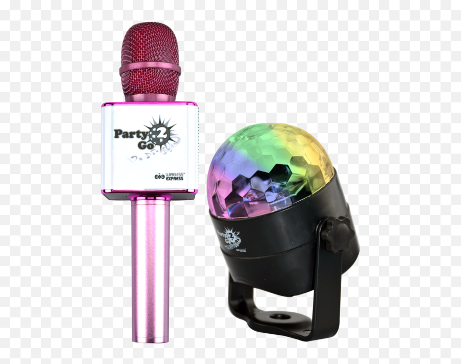 Party2go Bluetooth Karaoke Microphone - Party2go Bluetooth Karaoke Microphone And Disco Ball Set Png,Gold Microphone Png