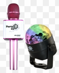 Party2go Bluetooth Karaoke Microphone - And Disco Ball Set png