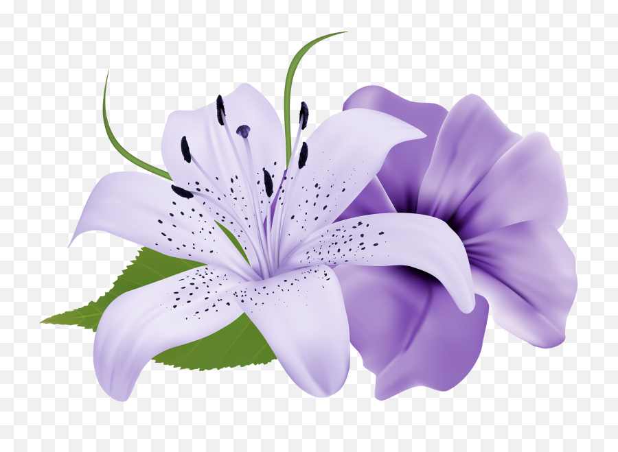 Purple Deco Flowers Png Clipart Flower Painting - Light Purple Flower Png,Flowers Png
