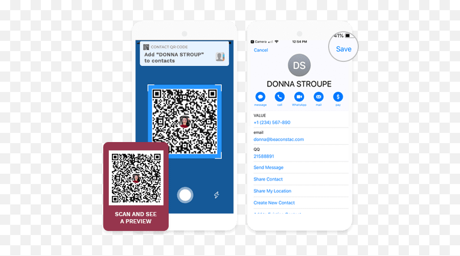 Create A Virtual - Vcard Qr Code On Business Card Png,Facebook Icon For Business Card
