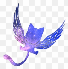 Fairytail Happy Anime Cat Flyingcat Galaxy Freetoedit - Happy Anime Fairy Tail Png,Anime Cat Png