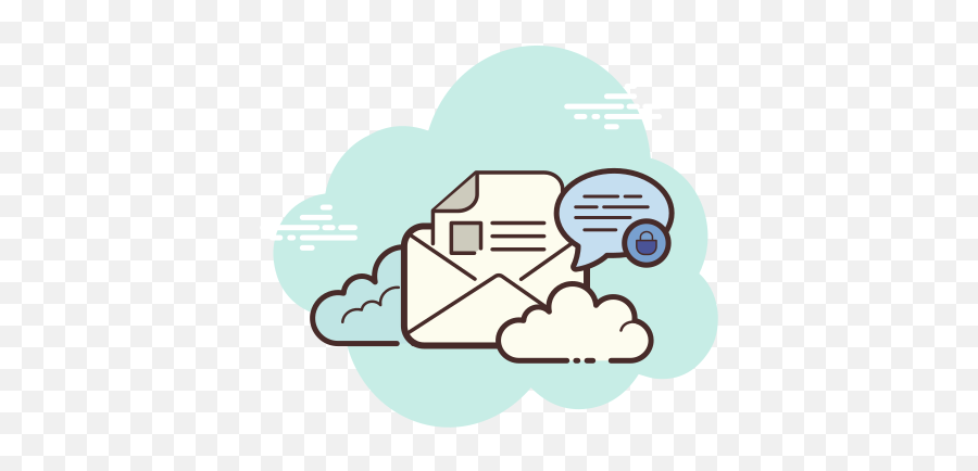 Locked Message Icon In Cloud Style - Messages Icon Aesthetic Clouds Png,Msg Icon