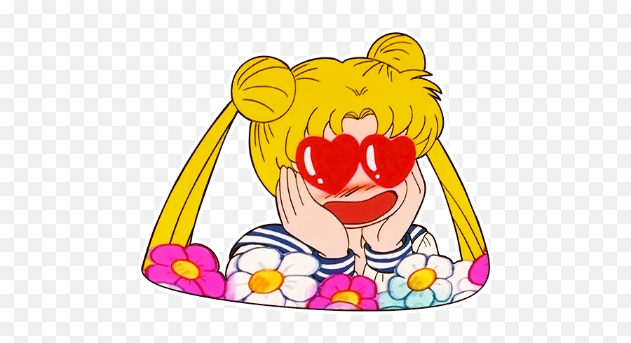 Telegram Sticker U200d From Original Sailor Moon Pack - Anime Heart Eyes Girls Png,Sailor Moon Icon Pretty