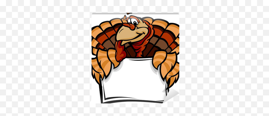 Wall Mural Happy Thanksgiving Holiday Turkey Holding Sign - Happy Thanksgiving Basketball Png,Happy Thanksgiving Icon