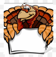 Wall Mural Happy Thanksgiving Holiday Turkey Holding Sign - Basketball png