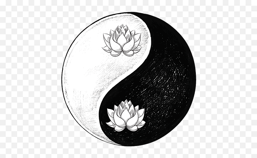 Yin Yang Lotus Flower Harmony Black And White Gift Tank Top - Lotus Yin Yang Png,How To Make Nice Icon Tumblr Art