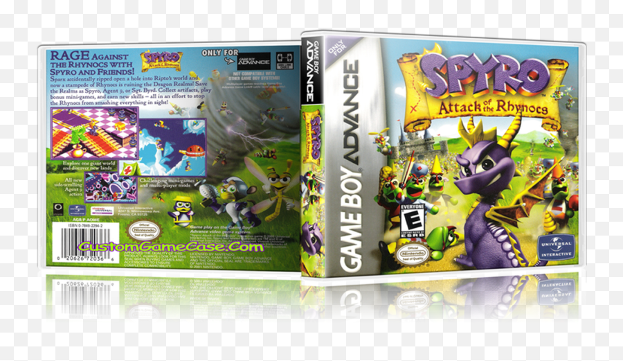 Spyro Attack Of The Rhynocs - Gameboy Advance Gba Empty Custom Replacement Case Spyro Attack Of The Rhynocs Png,Gba Png