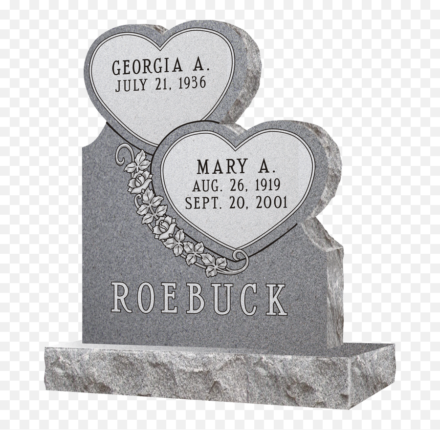 Heart Memorials And Shaped Headstones - Gravestones Price Double Stacked Heart Headstones Png,Two Hearts Icon