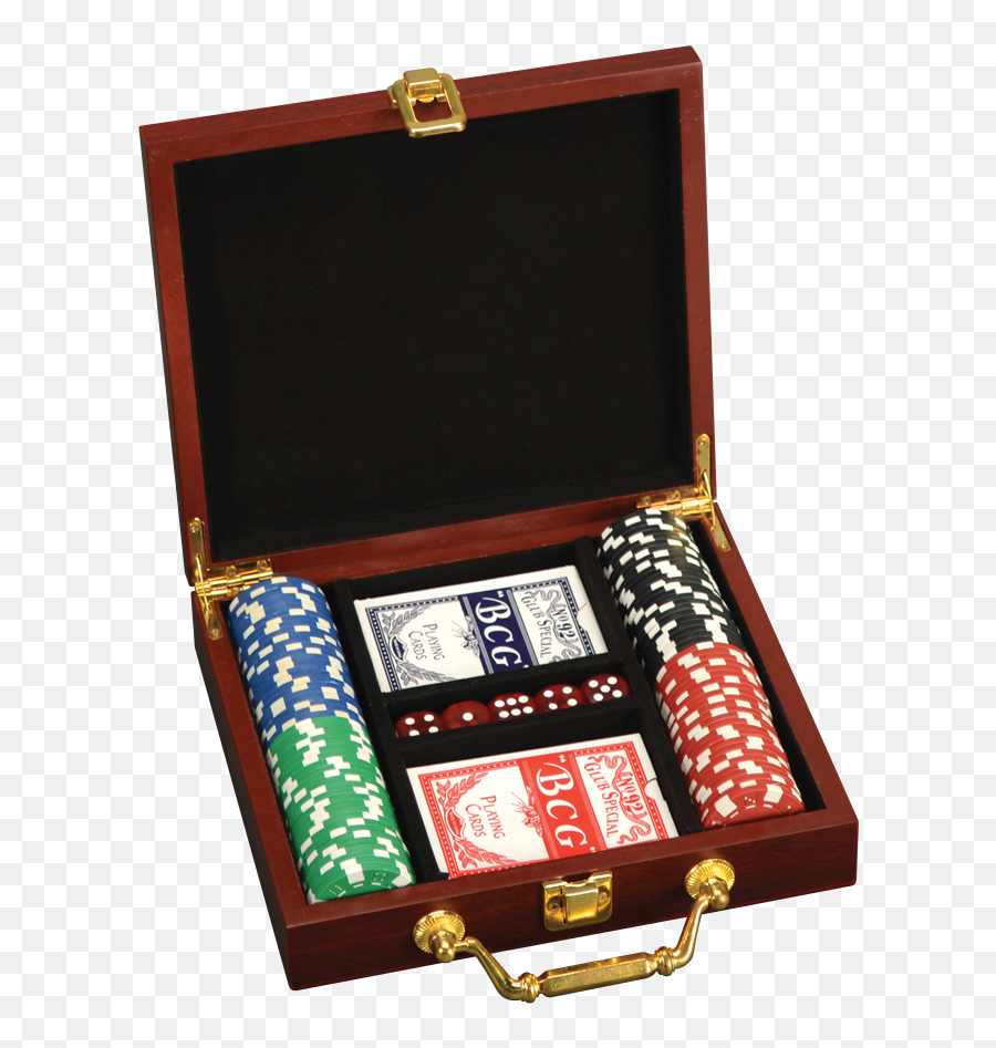 100 Chip Poker Set In Rosewood Box U2014 The Trophy Case Png Chips