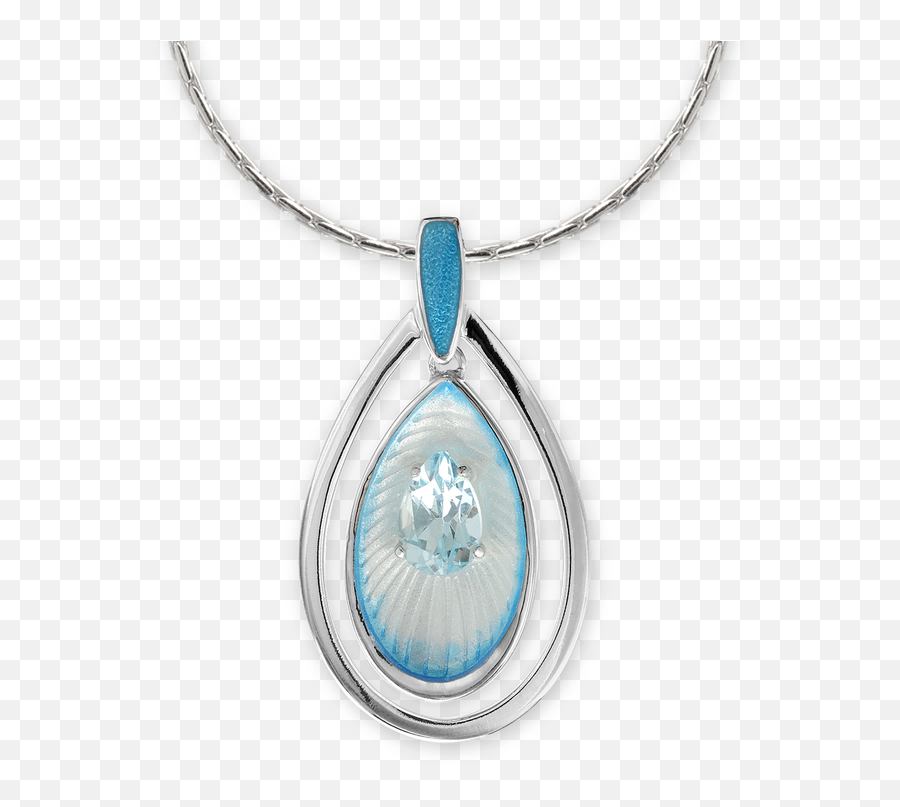 Sterling Silver Teardrop Necklace - Blue Blue Topaz Locket Png,Teardrop Transparent Background