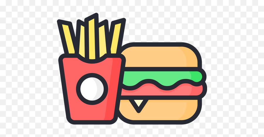 Fast Food Icon Of Colored Outline Style - Junk Food Icon Png,Fast Food Png