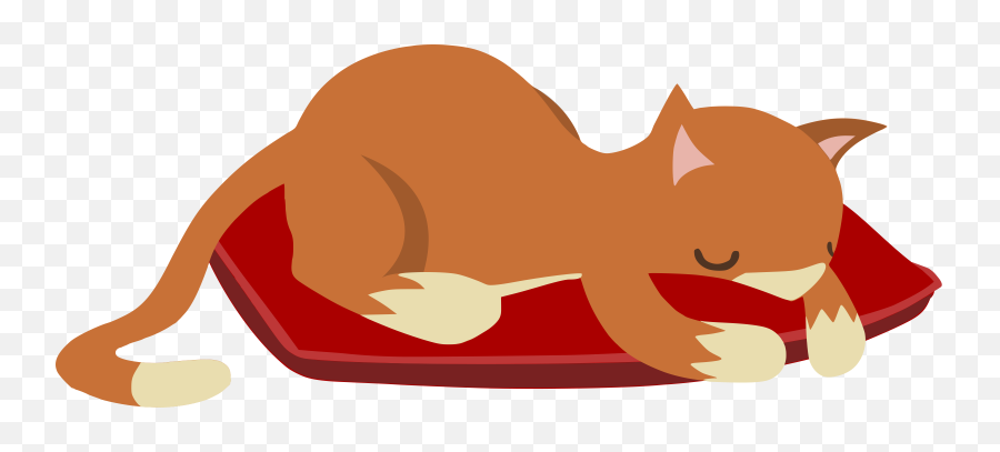 Glitch Sleeping Cat Free Svg - Cat Sleeping Cartoon Png Transparent,Orange Cat Png