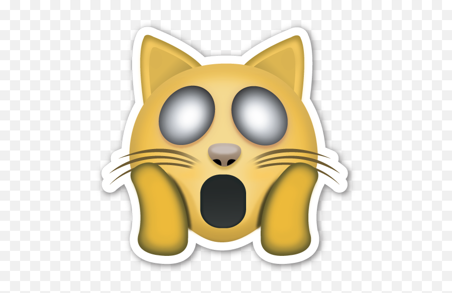 Download Weary Cat Face - Png Cat Emoji Sticker,Cat Emoji Png