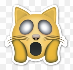 Download Weary Cat Face - Png Cat Emoji Sticker,Cat Emoji Png