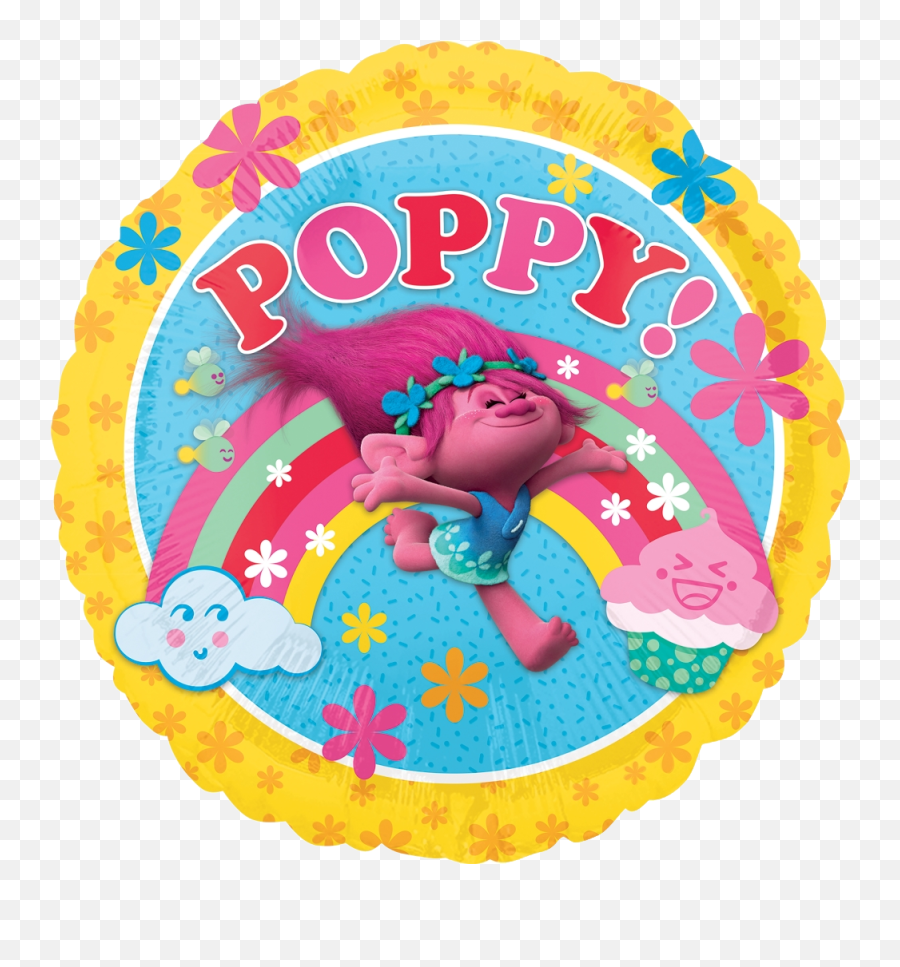 Download Trolls - Poppy Balloon Trolls Balloon Png Image Etiquetas De Poppy Trolls,Poppy Troll Png