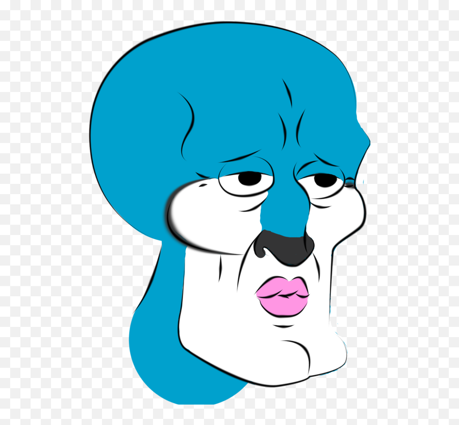 Im Too Handsome For Words - For Adult Png,Squidward Nose Png