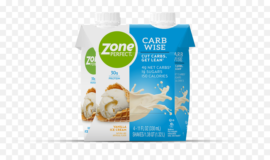 Carb Wise Shakes U2013 Vanilla Ice Cream Zoneperfect - Vanilla Ice Cream Protein Shake Png,Protein Png