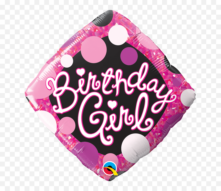 Happy Birthday Girl Pinku0026 Black Balloon - Happy Birthday Pink Balloon Bouquet Png,Black Balloon Png