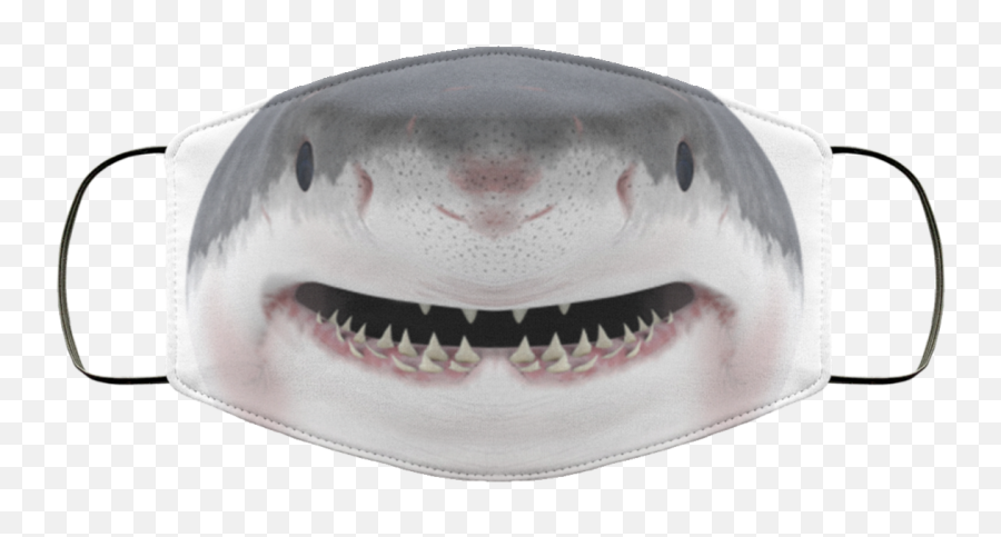 Smiling Shark Washable Reusable Custom - Shark Cloth Face Mask Png,Shark Teeth Png