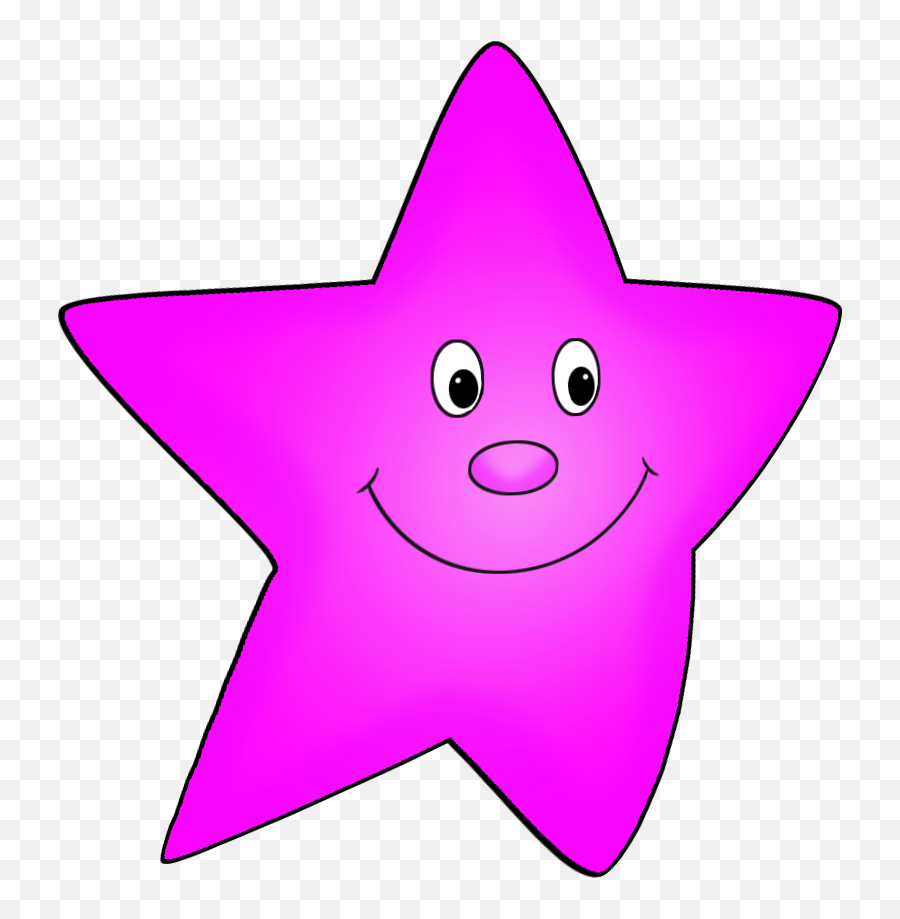 Pink Star Clipart Draw - Pink Smiling Star Clipart Full Star Shape Clip Art Png,Pink Star Png