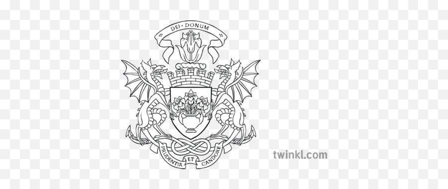 Dundee Coat Of Arms Colouring Page Illustration - Twinkl Coat Of Arms Colouring Page Png,Blank Coat Of Arms Template Png