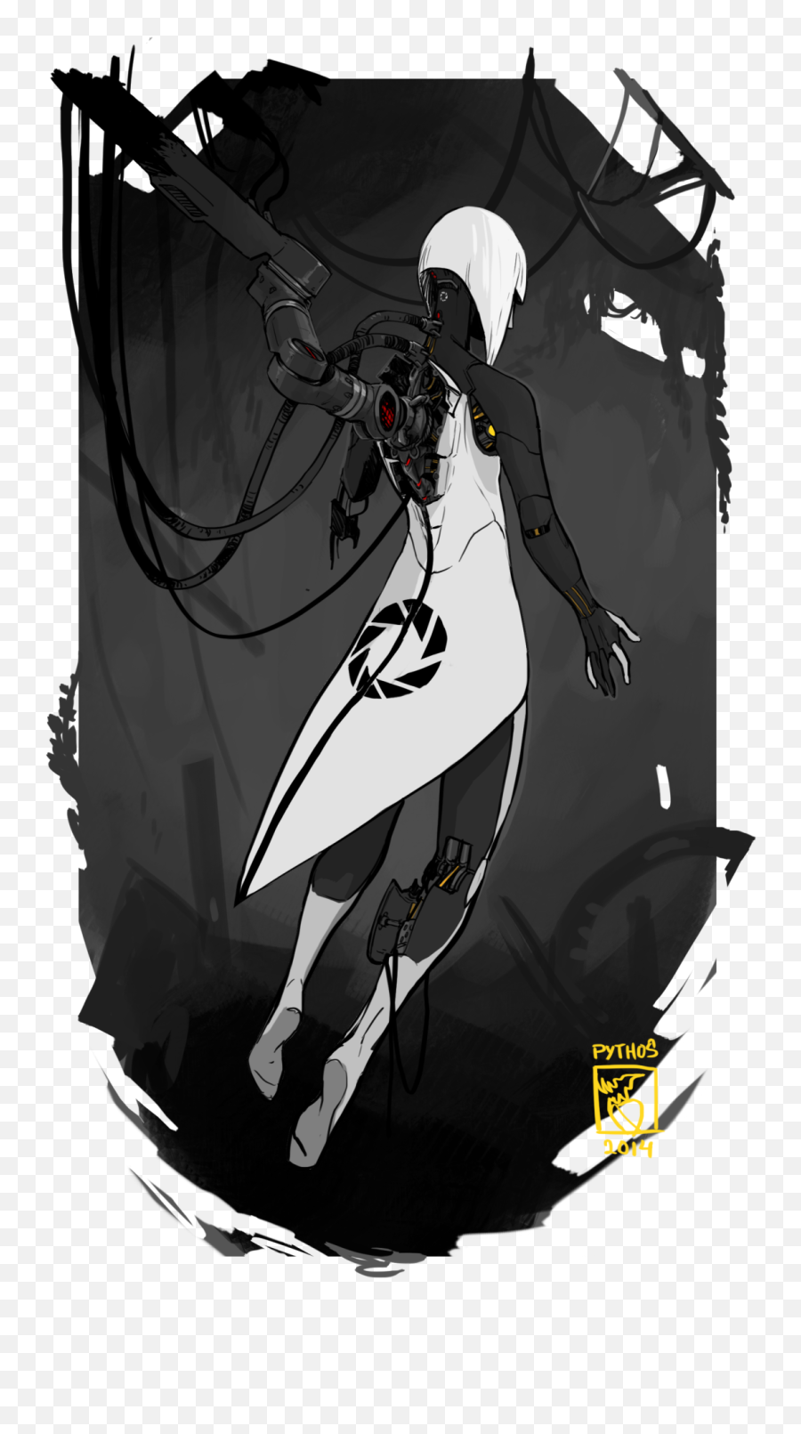 You Monster Humanized Glados By Pythosart - Portal Aperture Science Art Png,Glados Png